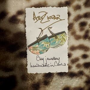 Handmade Clay Earrings with Floral Design